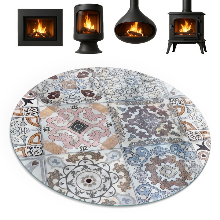 Placa sub semineu, Coloray, Rotunda, Modele De Mozaic Cu Placi, fi100 cm, 010010780160000020495