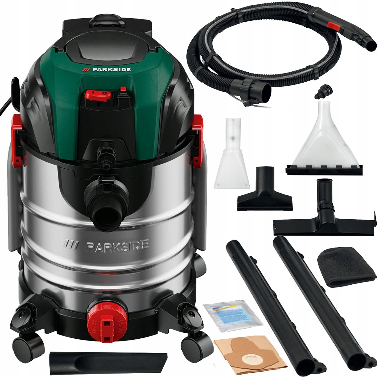 Aspirator umed-uscat Parkside PWS 20, 250 AirWatt, argintiu, 44x44x52cm