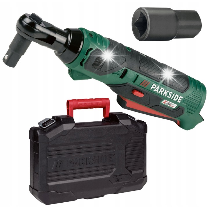 Cheie cu acumulator Parkside PAR 12 A1, 12 V, 54 Nm, LED, set cu valiza