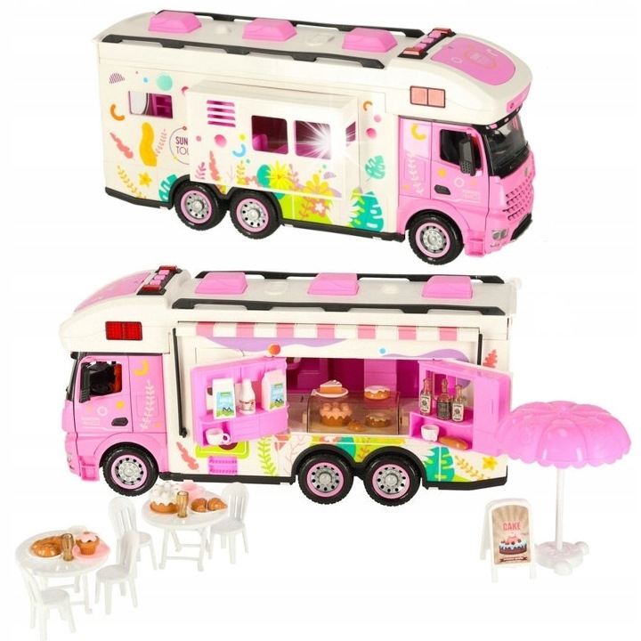 Pegaz játékautó, babakészlet, fényekkel és hangokkal, rózsaszín, 34cm