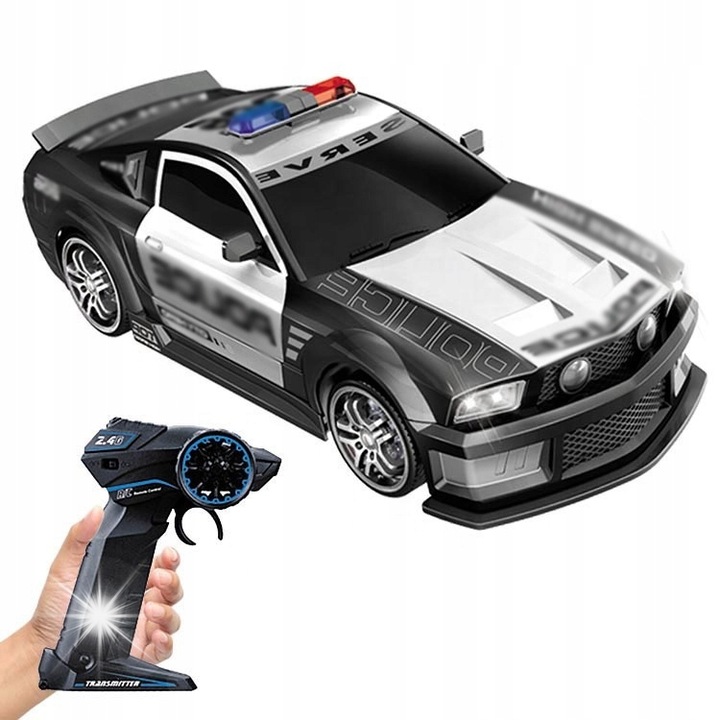 Pegaz rendőrautó, 33 cm, távirányítós 1:12, 2.4 GHz, fények