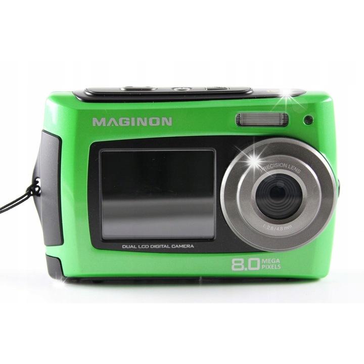 Aparat foto compact 5MP, 8x zoom, verde, cu baterie AAA, USB