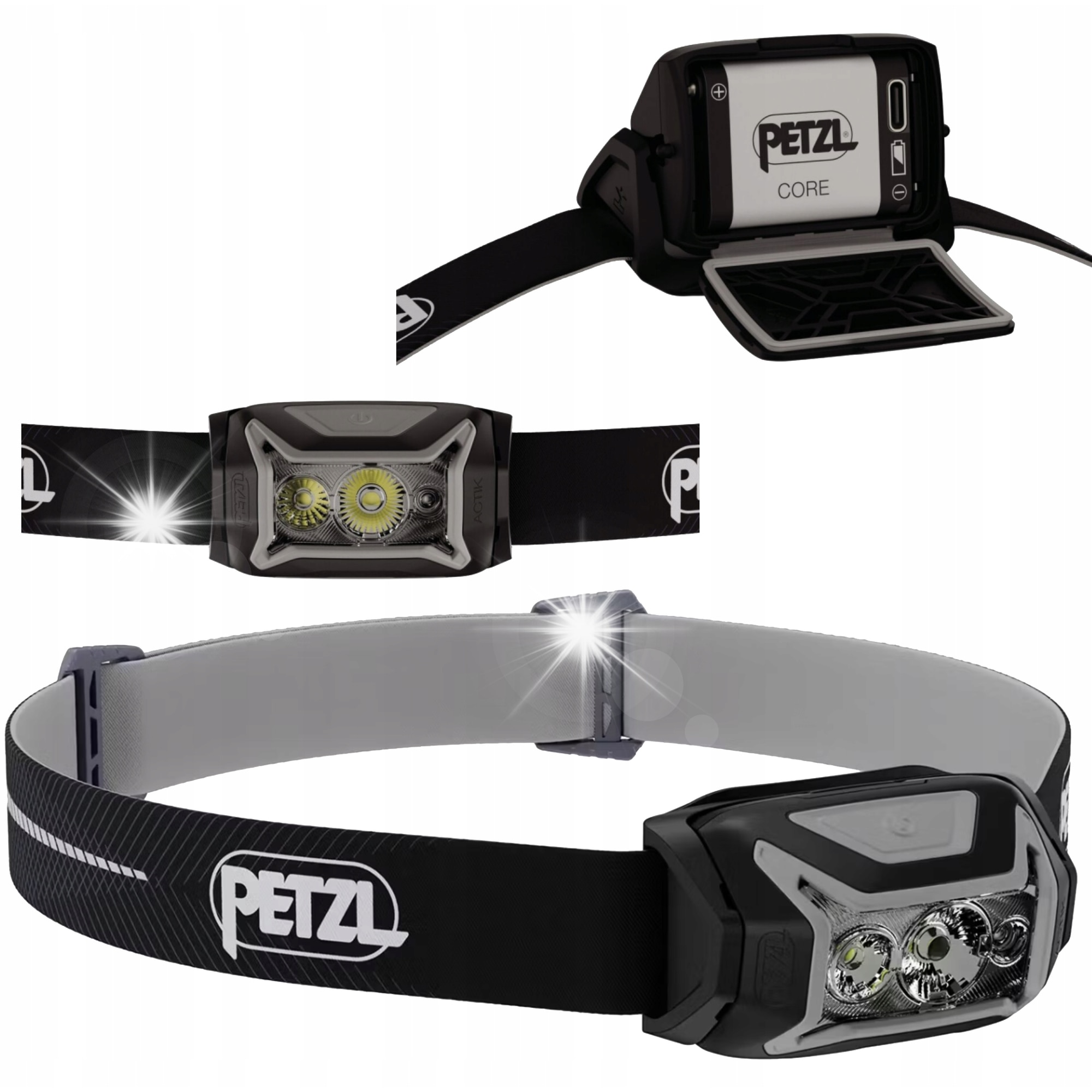 Lanterna frontala Petzl Actik Core 625 lm, neagra, IPX4 - eMAG.ro