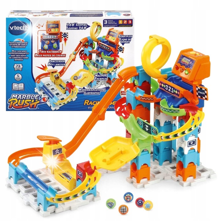 Golyópálya, Vtech, 78 elemes, labirintus, fény/hang, többszínű, 4+ év