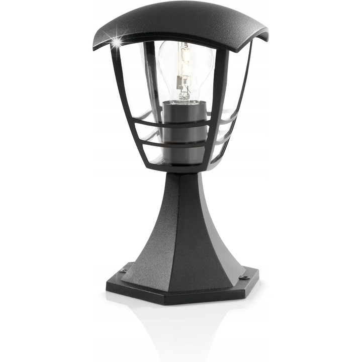 Lámpások és oszlopok, Philips, kerti lámpa, 60W, IP44, fekete, 30x17.5x17.5cm