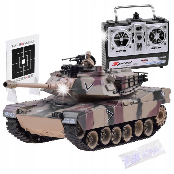 Távirányítós RC US M1A2 harckocsi, Jokomisiada, 1:20, 3 sebességes, 25m, 54x25x22cm