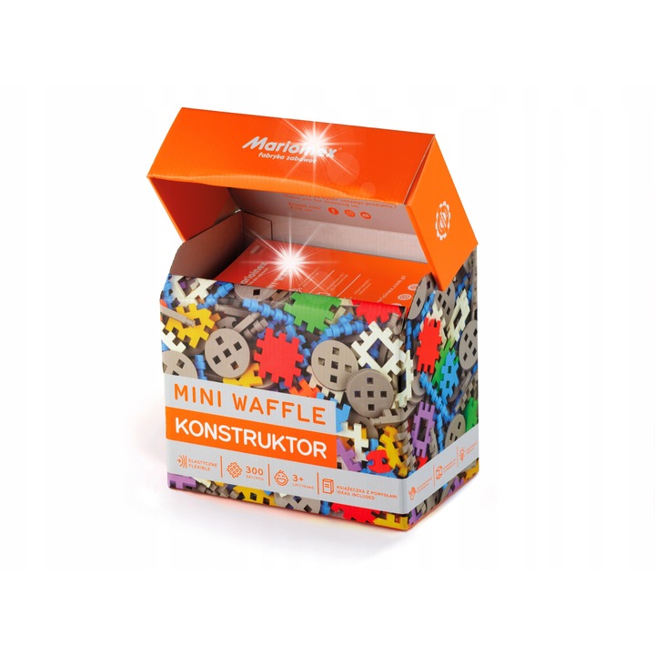 Конструктор Klocki Wafle Marioinex, 300 елемента, малки размери, мек материал, многоцветен