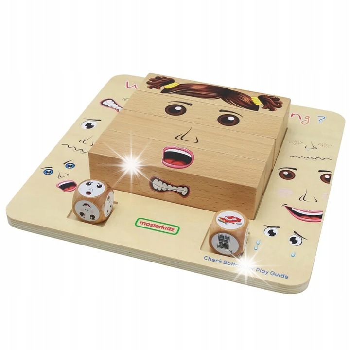 Joc educativ, Masterkidz, tablita emotii, 4 blocuri, 28x28x3.2cm