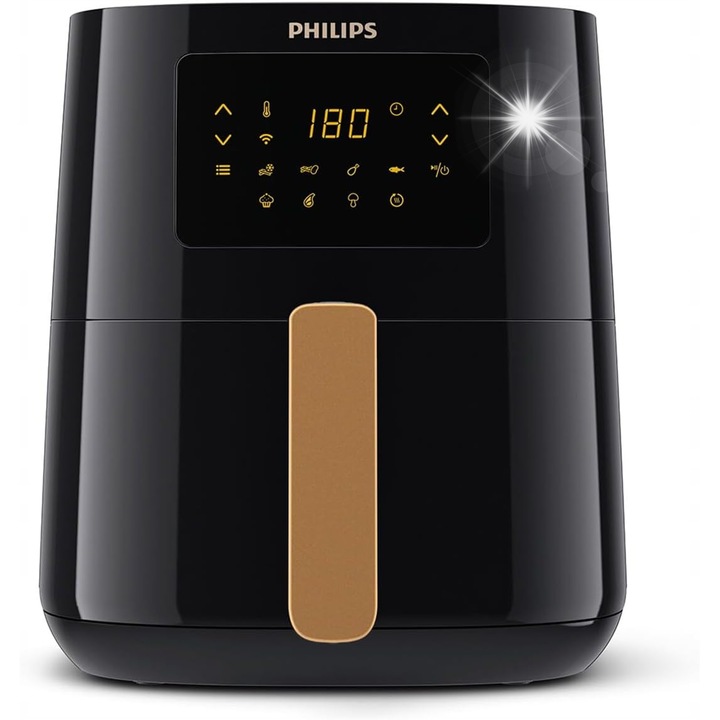 Фритюрник Philips Серия 5000, 4,1л, 13 в 1, Wi-Fi, Rapid Air, черен/мед