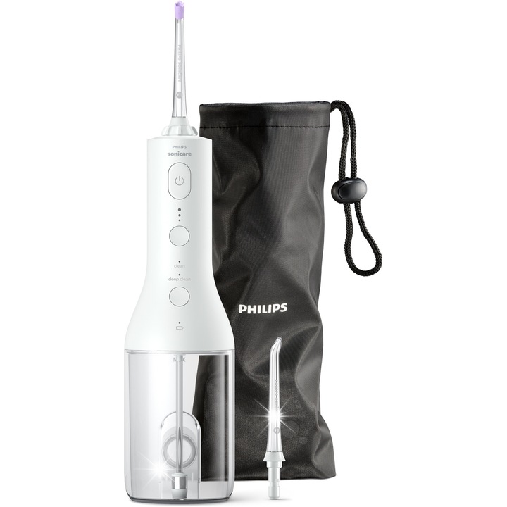Irigator bucal Philips Sonicare Power Flosser 3000, 2 moduri, 3 intensitati, alb