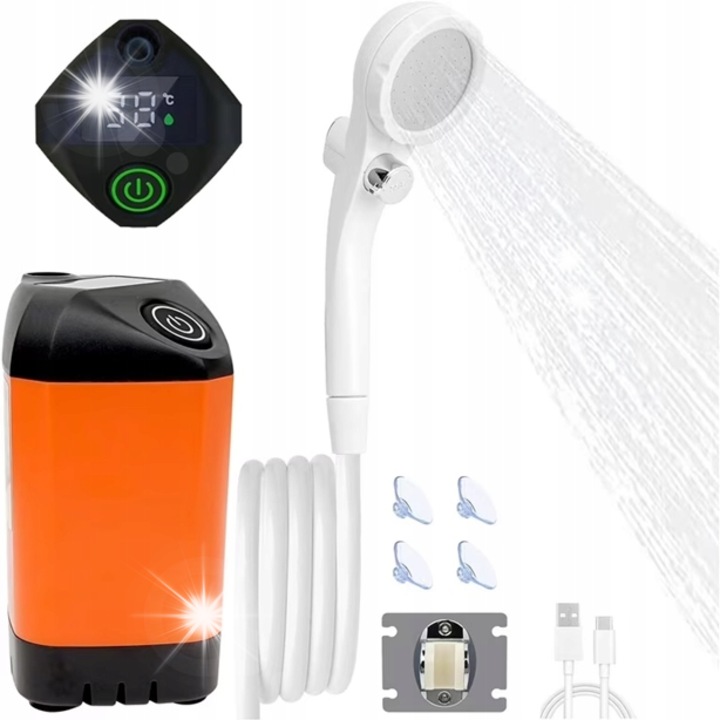Dus portabil electric, MatMay, alimentare USB, 3-4 L/min, 128x65x65mm, pentru camping si plaja