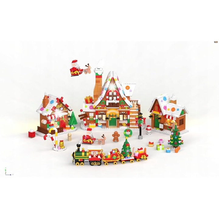 Set de constructie Plaxsoon, casa din turta dulce, 1955 piese, multicolor