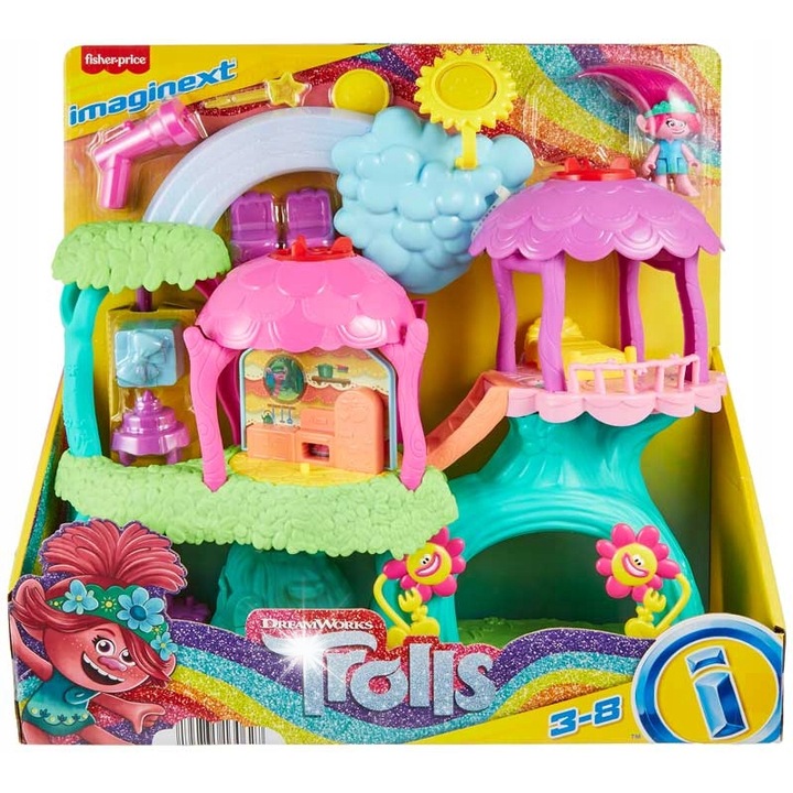 Стенен комплект за игра Trolls, Poppy, 9 части, многоцветен, 13,5x41,91x40,64см