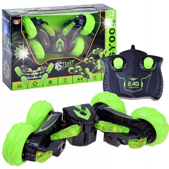 Masinuta RC Stunt Jokomisiada, 2,4GHz, 18,5x16x8cm, multicolor, set complet