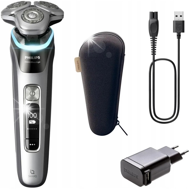Philips XP9203/32 elektromos borotva, 8 Flex fej, SkinIQ technológia, ezüst, nedves és száraz használat