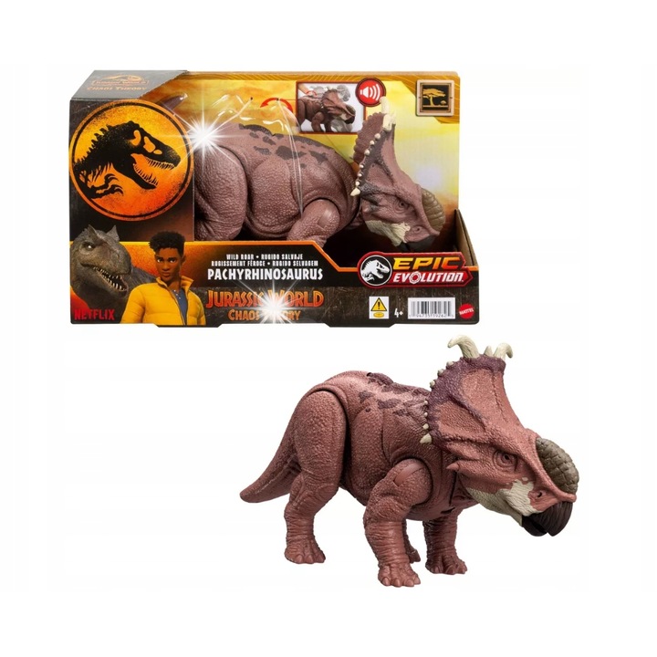 Фигурка Джурасик свят, Пахиринозавър, 27 см, със звук, за деца над 3 години