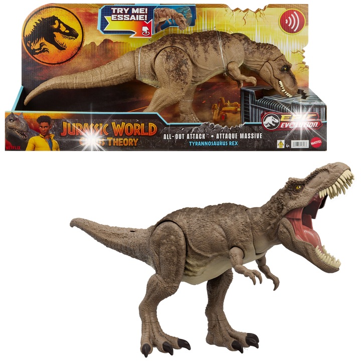 Figurina dinozaur T-Rex, Mattel, miscari dinamice