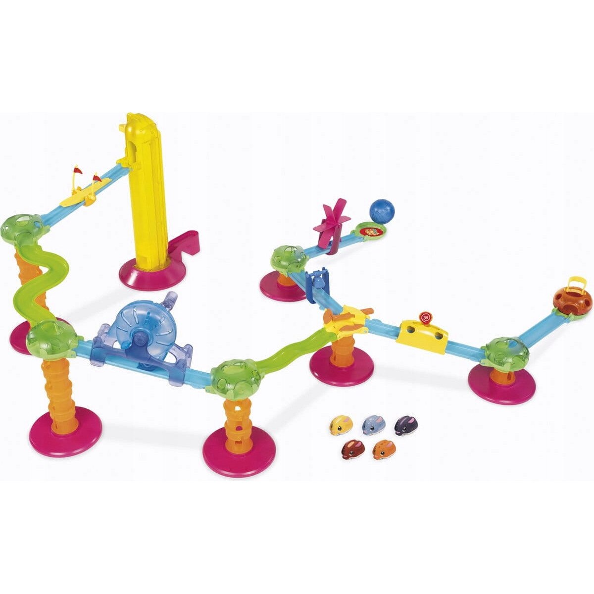 Pista cu bile Racing Rabbits Jumbo Deluxe, 55 elemente, multicolor ...