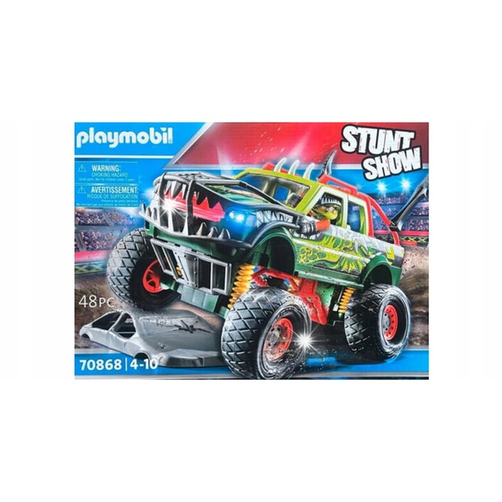 Set de constructie, Playmobil, Stunt Show Monster Truck Danger, 48 elemente, multicolor