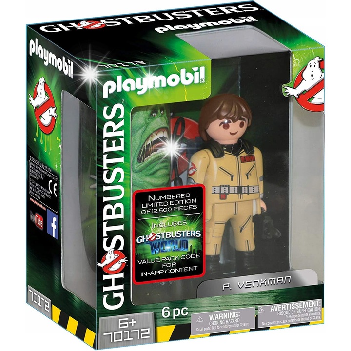 Колекционерска фигурка Playmobil, Ghostbusters, Peter Venkman, 15 см, лимитирана серия