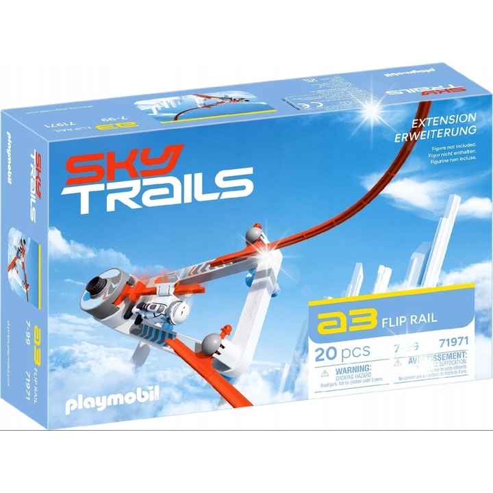 Set de extindere Flip Rail, Playmobil, Sky Trails, 20 elemente, 38x19,4x29,5cm