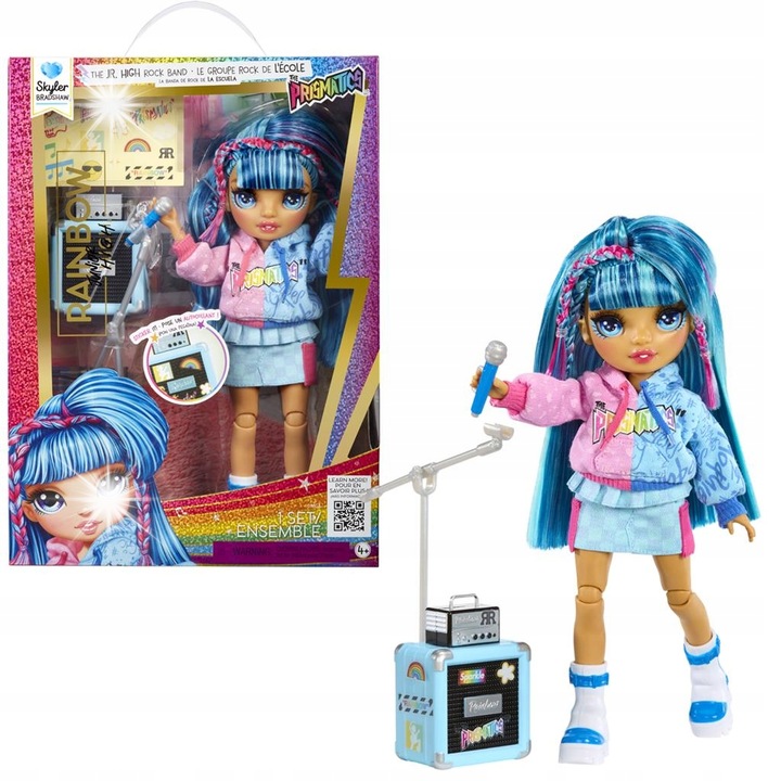 Set papusi Rainbow High, Skyler, instrumente muzicale, 23cm, multicolor