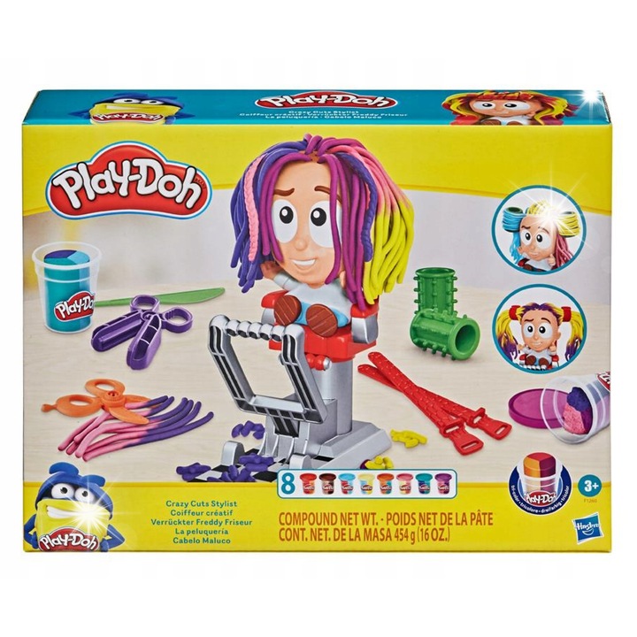 Set Play-Doh coafor, Hasbro, 8 culori, pentru copii