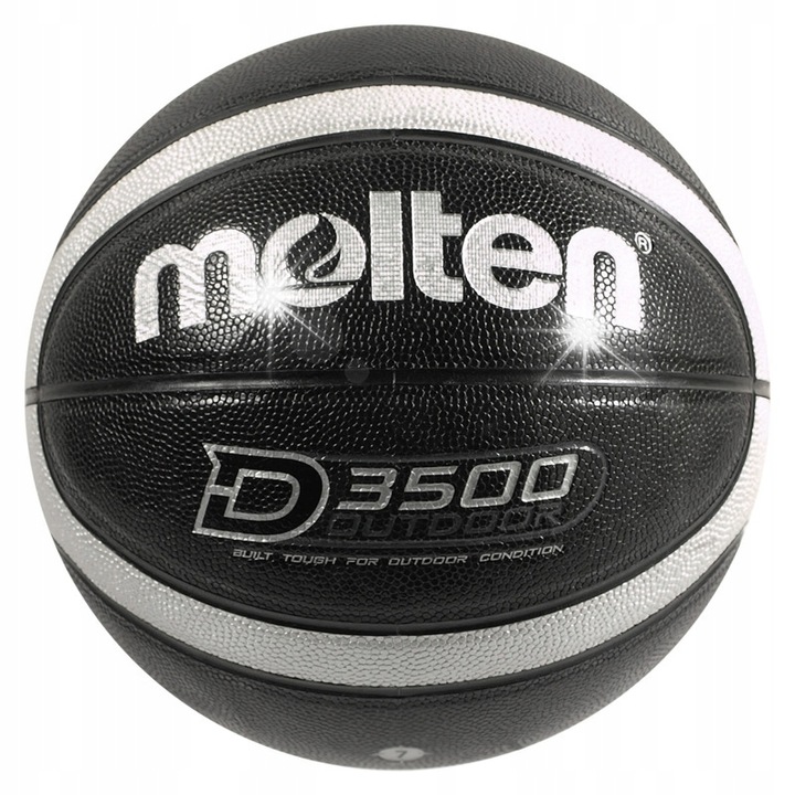 Minge de baschet Molten B7D3500, exterior, 12 panouri, negru-argintiu, marimea 7