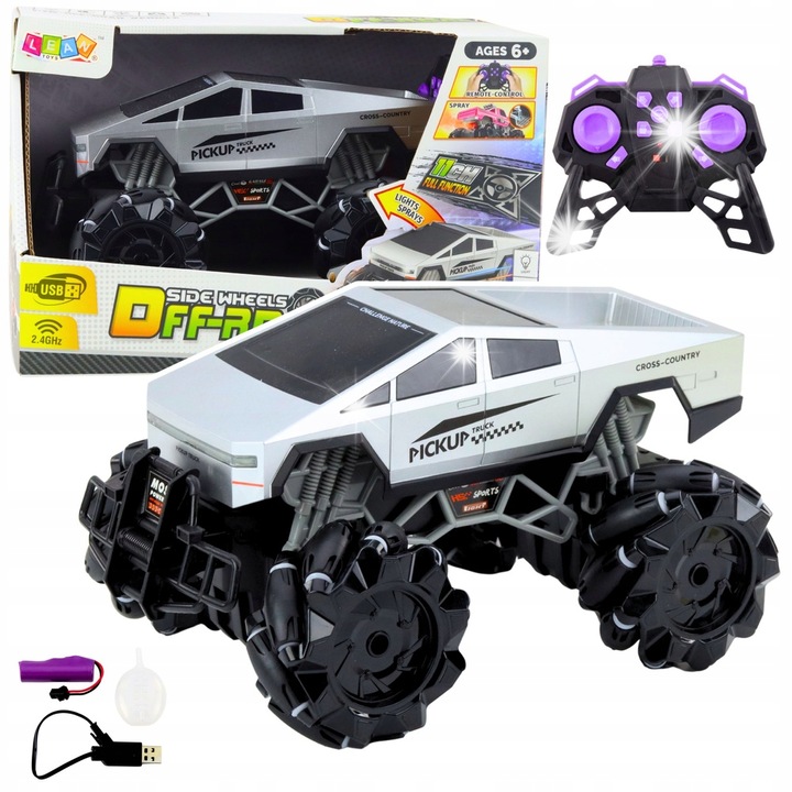 Masinuta RC Pick Up Truck 1:16, LEAN Toys, efect de fum, lumini