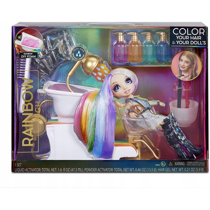 Set salon papusi Rainbow High, multicolor