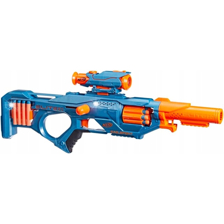 Бластер Nerf Elite 2.0 Eaglepoint RD-8, 16 стрелички, подвижна оптика, многоцветен