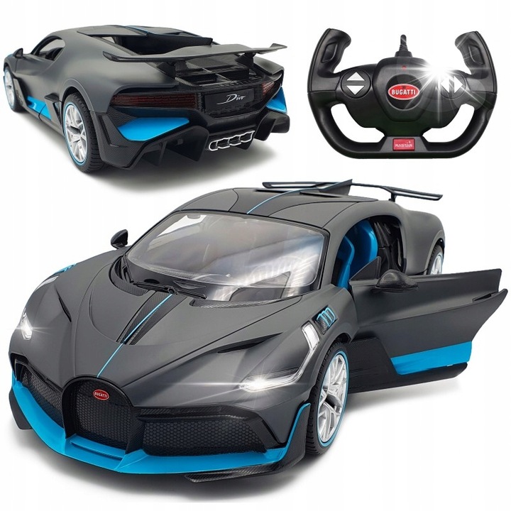Bugatti Divo Rastar 1:14 modellautó, LED, kézi nyitás, 330x88x157mm