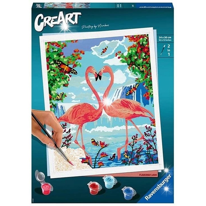 Pictura pe numere Ravensburger, 19 culori acrilice, 24x30cm