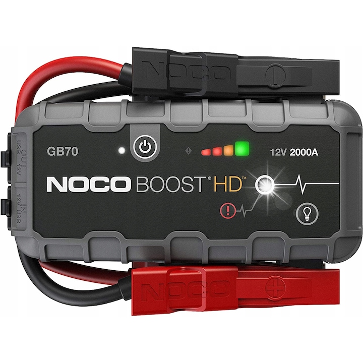 Starter de urgenta NOCO GB50, 1500A, 3150 mAh, protectie IP65, dimensiuni 19.6x8.6x4.8cm