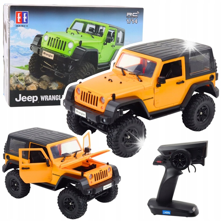 Masinuta RC Jeep Wrangler 1:14, LEAN Toys, portocalie