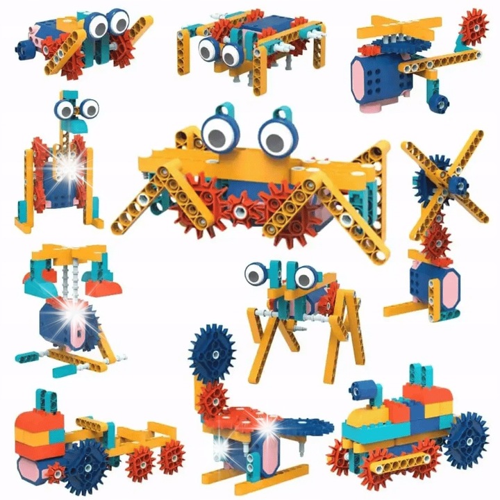 Set de constructie LEMON cu motor, 116 elemente, multicolor, pentru copii de la 6 ani