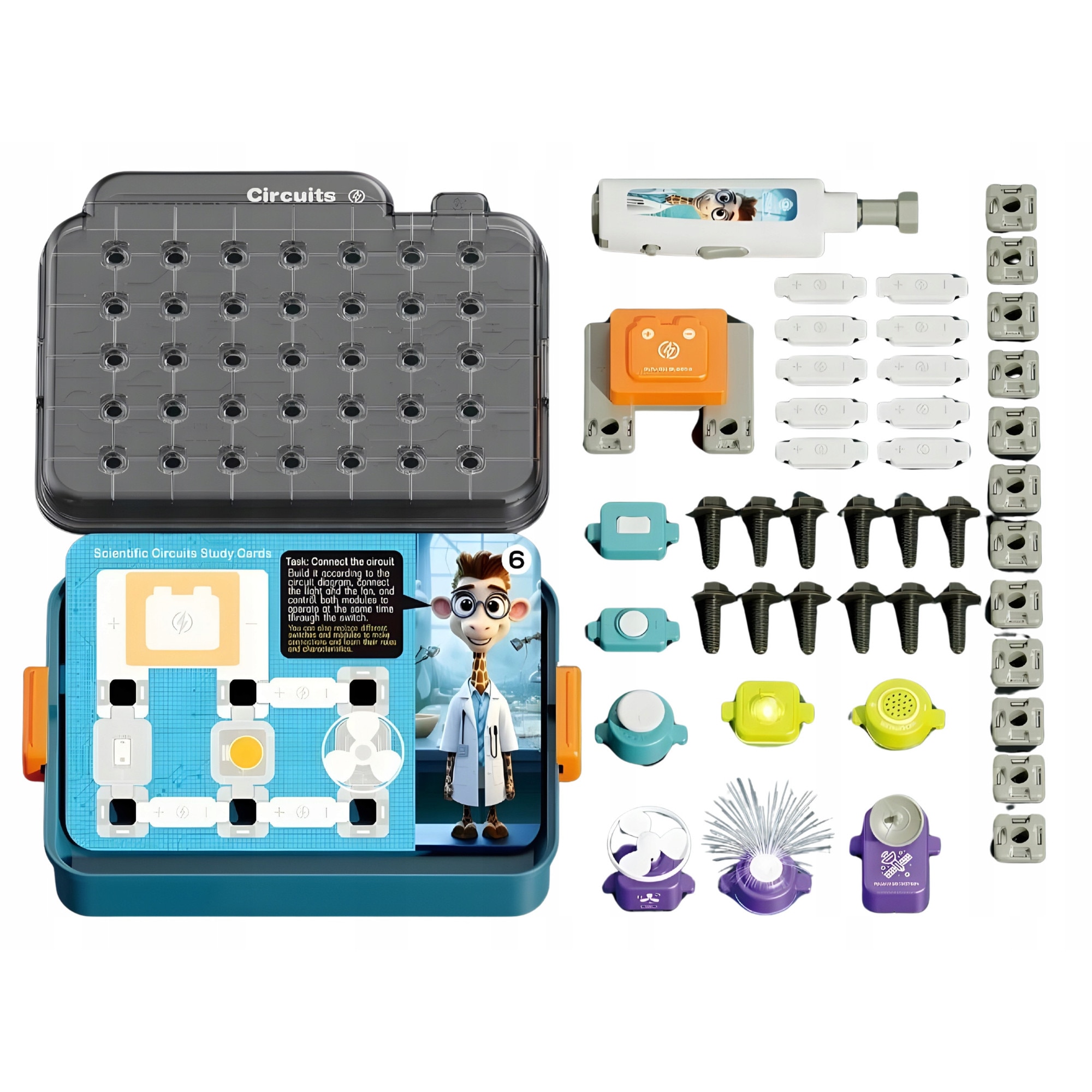 Set educativ RECREO, Zestaw XXL Micul Electrician, 12 proiecte