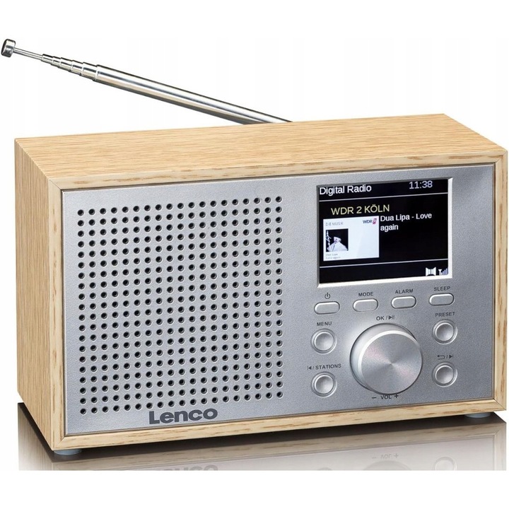 Radio, Lenco DAR-017WH DAB+ FM Bluetooth, 10W, Dreptunghiular, 180x90x105mm