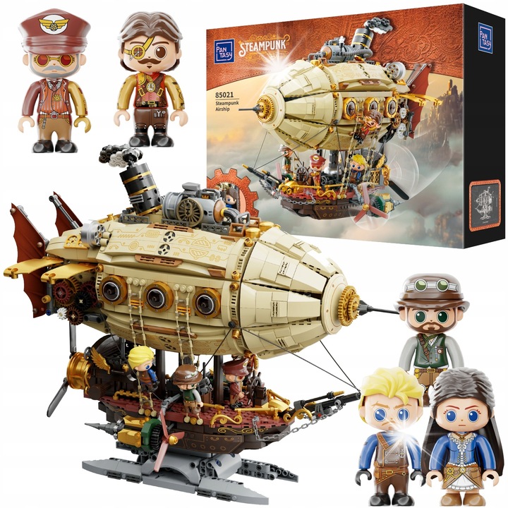 Комплект за конструиране Pantasy, KLOCKI KONSTRUKCYJNE PANTASY STEROWIEC STEAMPUNK AIRSHIP, 6+