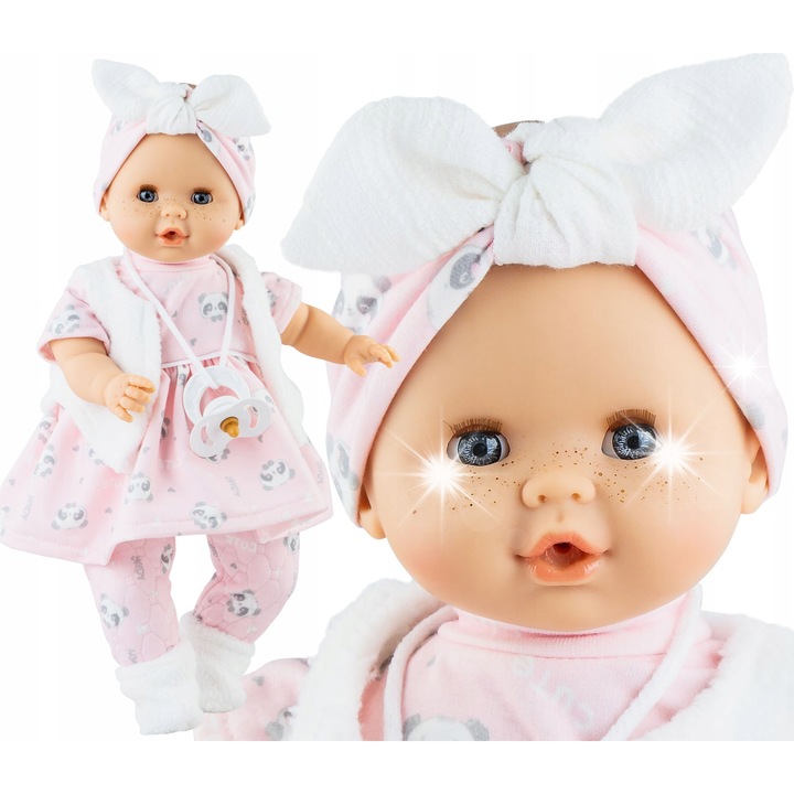 Papusa Paola Reina Sonia 08037, 36cm, vinil parfumat, cu mecanism sonor, set complet