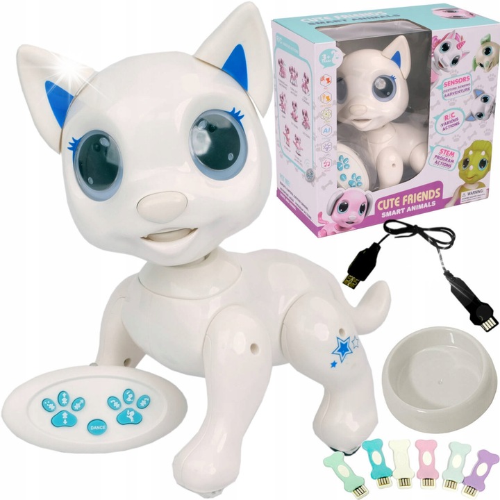 Interaktív robot, Madej, programozható kutya, távirányító, tánc funkció, USB töltés, teljes készlet