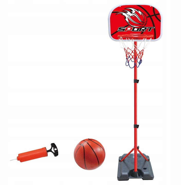 Kosárlabda szett, Madej, 140 cm, labdával és pumpával, beltéri és kültéri használatra