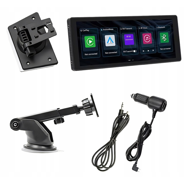 Autórádió, RETOO, Carplay Android Auto multimédiás állomás, teljes készlet, fekete