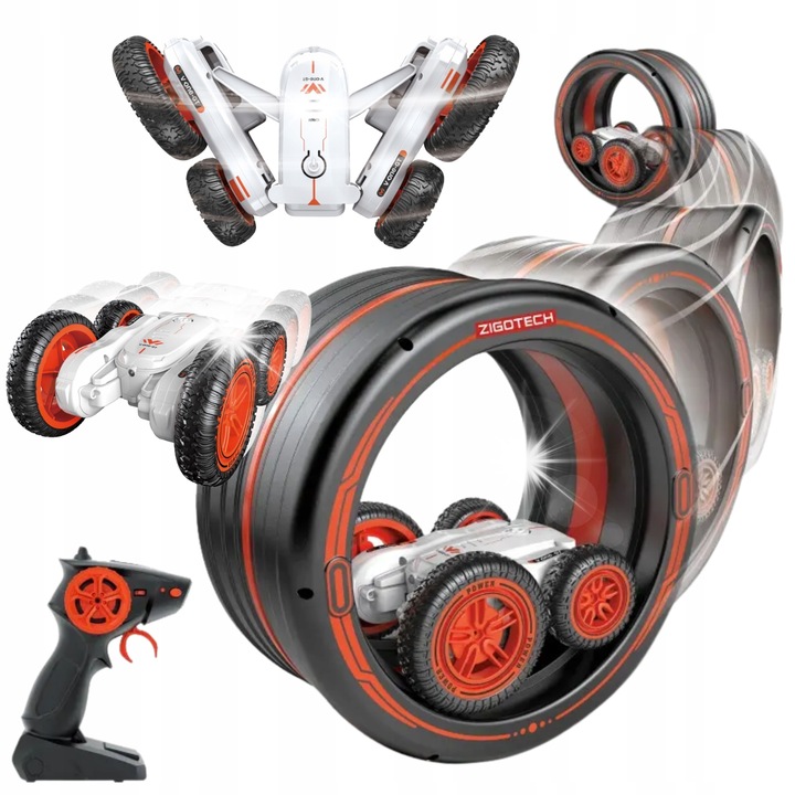 Távirányítós autó, Twister, kaszkadőr kerék, 360°-os forgatás, 3.7V, komplett szett