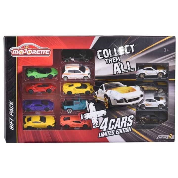 Majorette kisautó készlet, 13 fém modell 1:64, 9 standard, 4 limitált kiadás, többszínű, 7,5cm