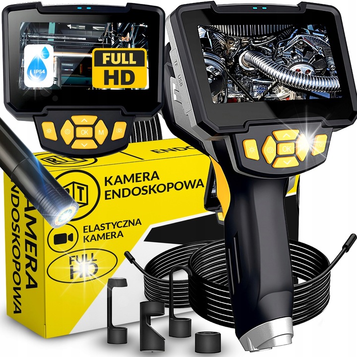 Camera de inspectie endoscopica, 5 m, Retoo, Full HD, 1080p, LCD 4.3 inch, 6 LED-uri reglabile, IP67