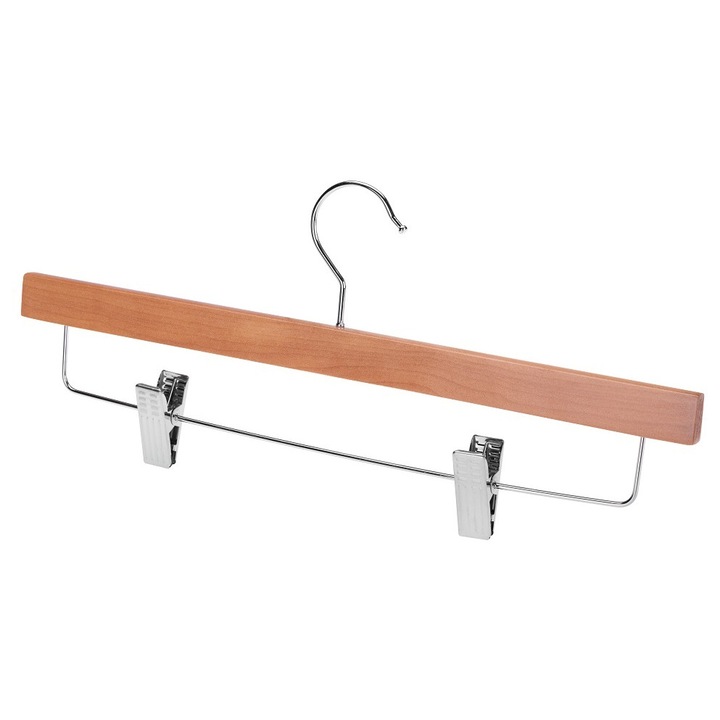 Umeras pentru haine Galicja, model PABLO, 1 bucata, lemn natural/metal, 38x16,5x2,8cm