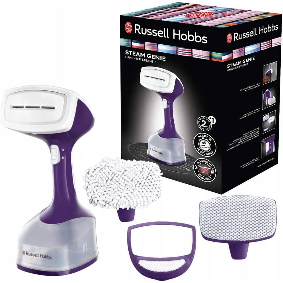Parownica Russell Hobbs Steam Genie 25600-56, 1650W, 25g/min, violet/alb, 14.5x12x29cm, set
