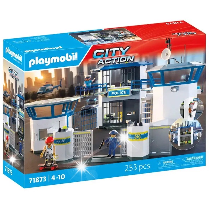 Фигурка Playmobil, Полицейска база, комплект City Action, многоцветен, 4-10 години
