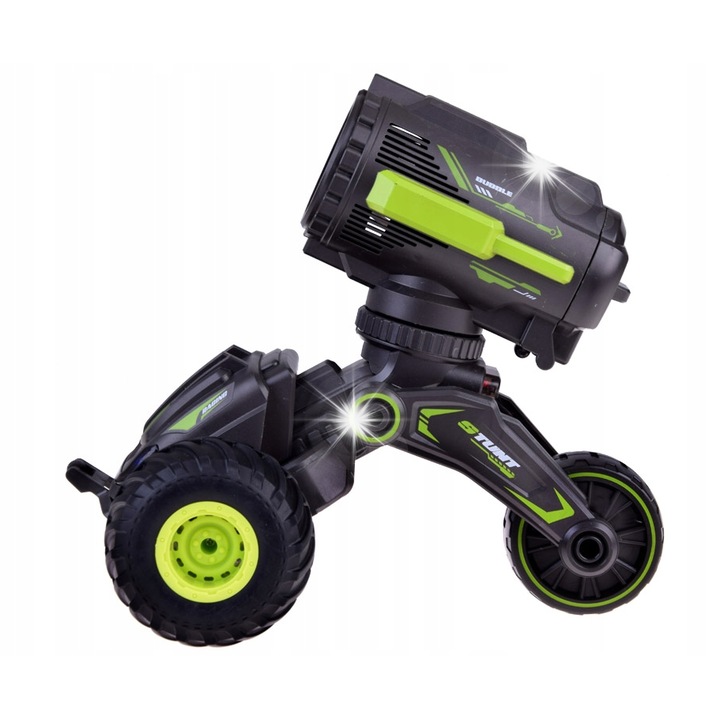 Távirányítós Stunt autó, Jokomisiada, zöld, 34x22x19,5cm, komplett készlet